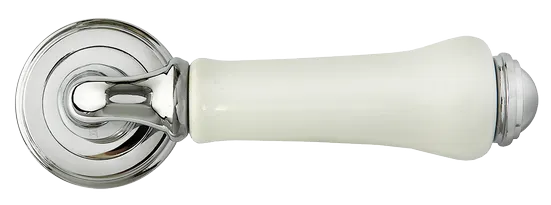 UMBERTO, ручка дверная MH-41-CLASSIC PC/W, цвет- хром/белый фото купить в Новосибирске