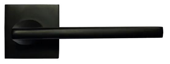 KAFFEE, ручка дверная на квадратной накладке MH-50-S6 BL, цвет - черный фото купить в Новосибирске