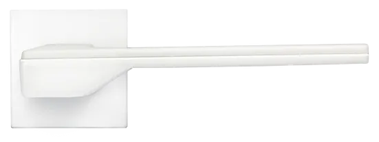PIERRES, ручка дверная на квадратной накладке MH-49-S6 W, цвет - белый фото купить в Новосибирске