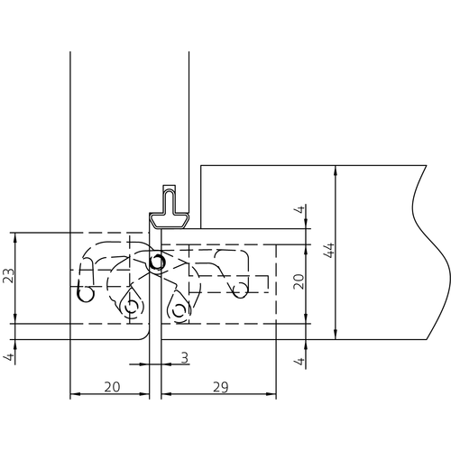 HH-19 B, скрытая петля, цвет - черный фото фурнитура Новосибирск