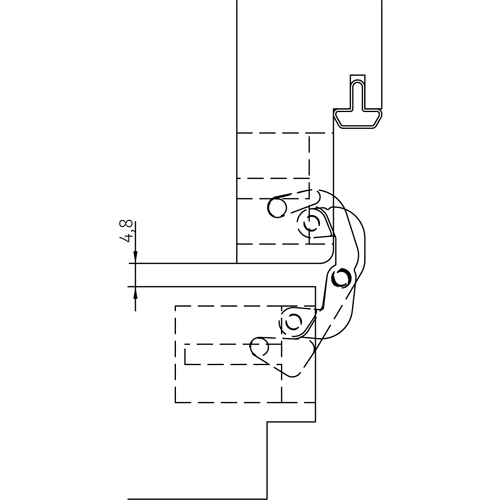 HH-19 B, скрытая петля, цвет - черный фото дверная фурнитура Новосибирск