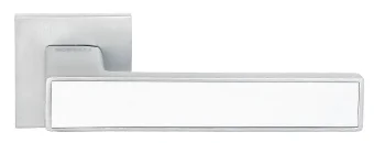 SULLA ручка дверная, на квадратной розетке 6 мм, MH-48-S6 SSC/W, цвет - суперматовый хром/белый