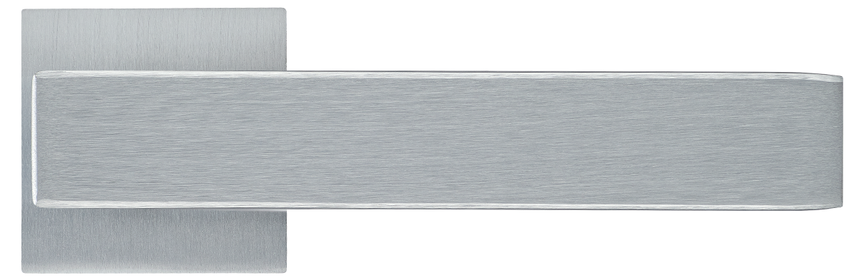 LOT ручка дверная  на квадратной розетке 6 мм, MH-56-S6 SSC, цвет - супер матовый хром фото купить в Новосибирске
